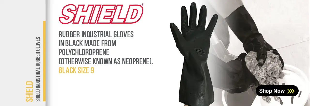 Shield Industrial Rubber Gloves Black