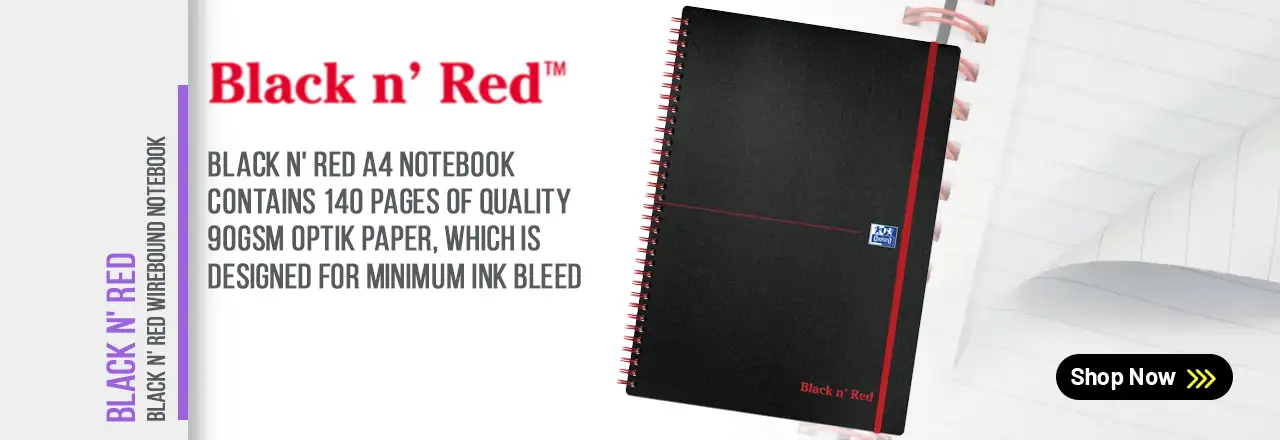 Black n' Red Wirebound Notebook