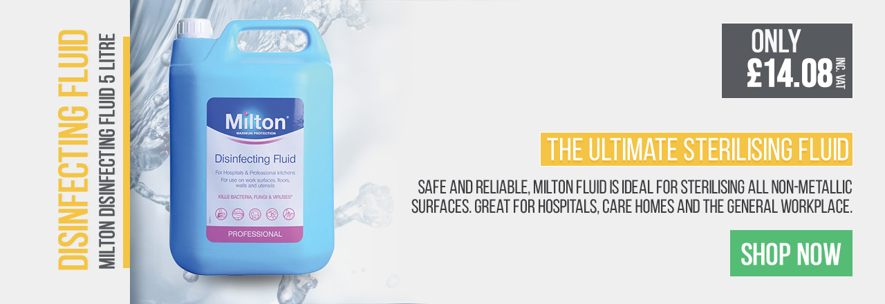 Safe and reliable, Miltion Fluid is ideal for sterilising all non-metalic surfaces.