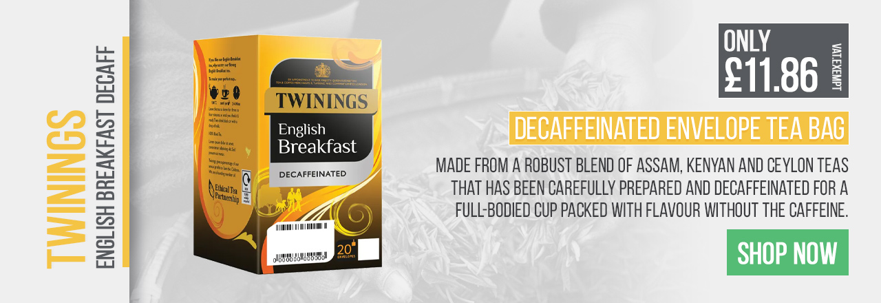 Made from a robust blend of Assam, Kenyan and Ceylon teas that has been carefully prepared and decaffeinated for a full bodied cup packed with flavour without the caffeine.