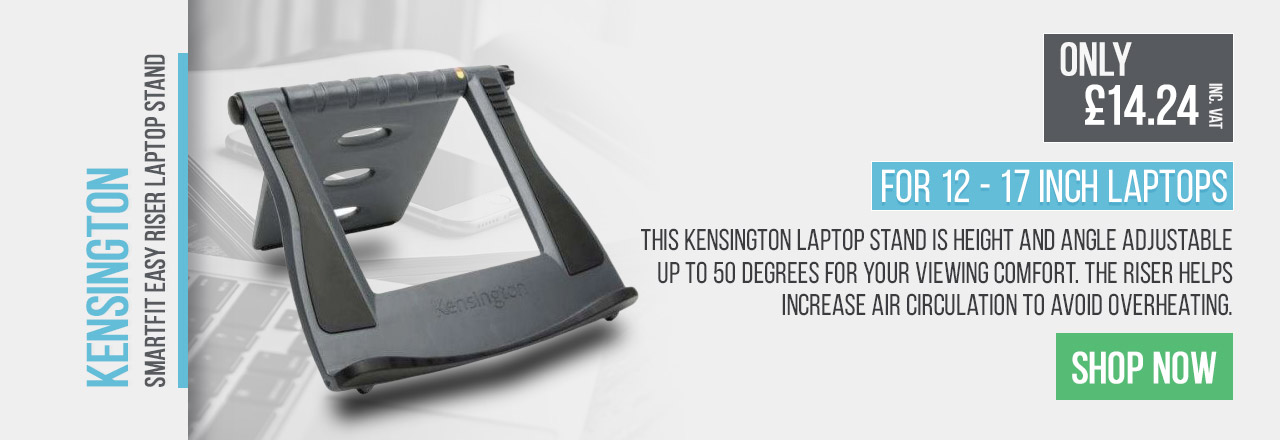 This Kensignton laptop stand is height and angle adjustable up to 50 degrees for you viewing comfort