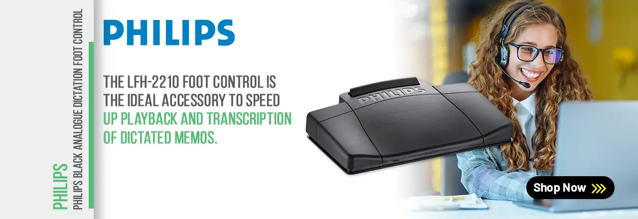 Philips Black Analogue Dictation Foot Control