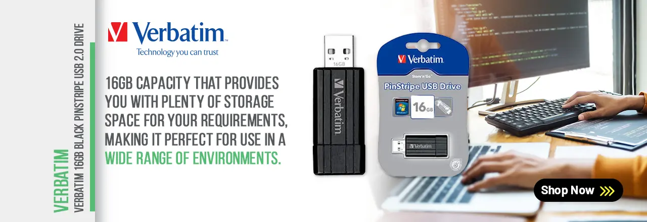 Verbatim Pinstripe USB Drive 16GB Black