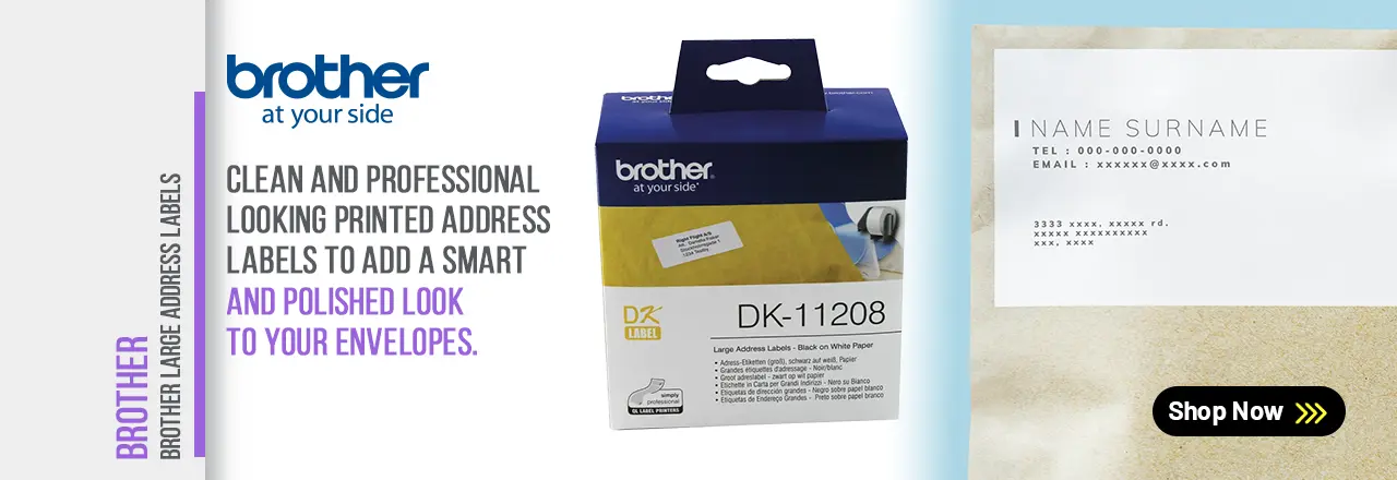 Brother Black on White Paper Large Address Labels